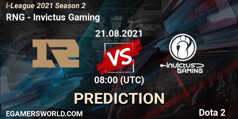 RNG vs Invictus Gaming: Betting TIp, Match Prediction. 21.08.21. Dota 2, i-League 2021 Season 2