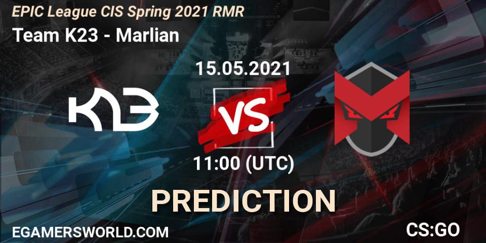 Team K23 vs Marlian: Betting TIp, Match Prediction. 15.05.2021 at 11:00. Counter-Strike (CS2), EPIC League CIS Spring 2021 RMR