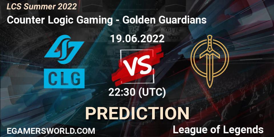 Counter Logic Gaming vs Golden Guardians: Betting TIp, Match Prediction. 19.06.22. LoL, LCS Summer 2022