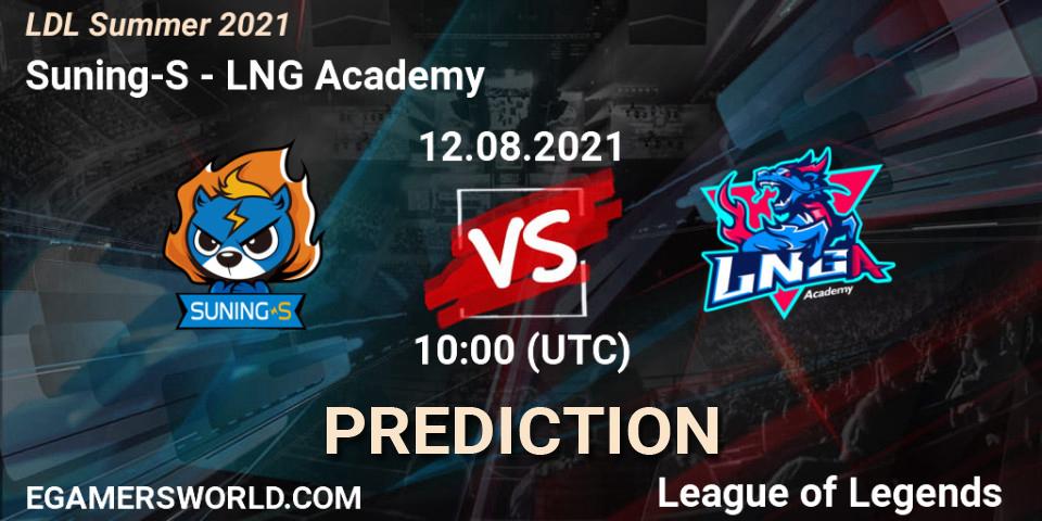 Suning-S vs LNG Academy: Betting TIp, Match Prediction. 12.08.21. LoL, LDL Summer 2021