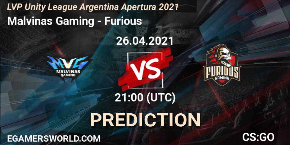 Malvinas Gaming vs Furious: Betting TIp, Match Prediction. 26.04.21. CS2 (CS:GO), LVP Unity League Argentina Apertura 2021