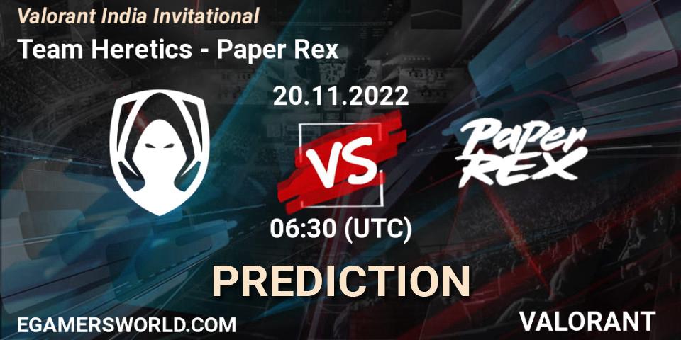 Team Heretics vs Paper Rex: Betting TIp, Match Prediction. 20.11.22. VALORANT, Valorant India Invitational