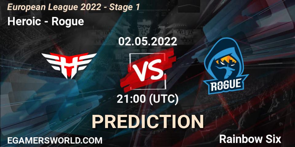 Heroic vs Rogue: Betting TIp, Match Prediction. 02.05.22. Rainbow Six, European League 2022 - Stage 1