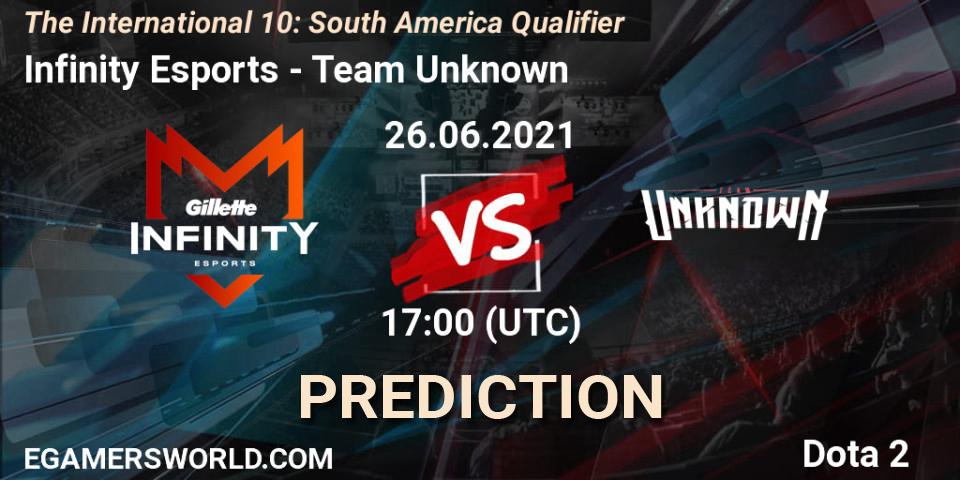 Infinity Esports vs Team Unknown: Betting TIp, Match Prediction. 26.06.21. Dota 2, The International 10: South America Qualifier