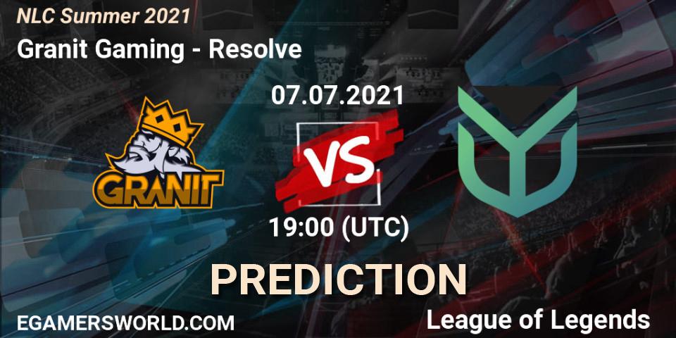 Granit Gaming vs Resolve: Betting TIp, Match Prediction. 07.07.21. LoL, NLC Summer 2021