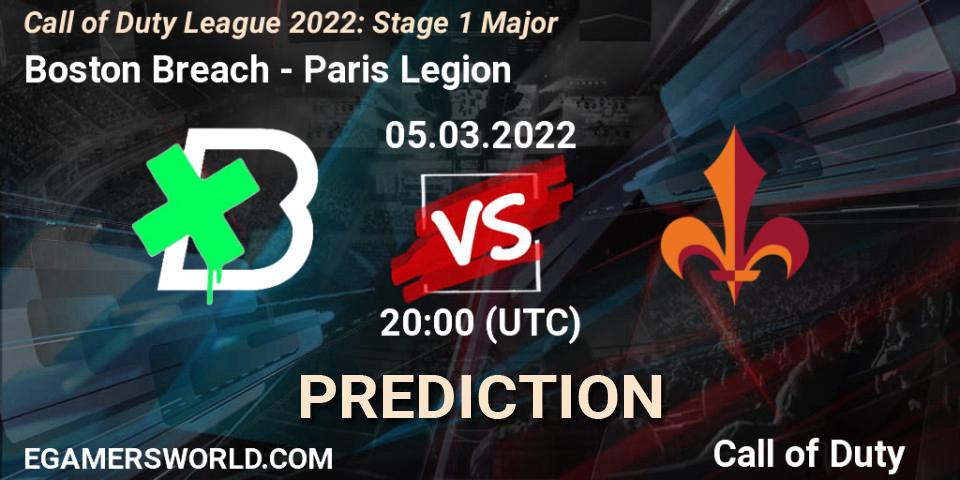 Boston Breach vs Paris Legion: Betting TIp, Match Prediction. 05.03.2022 at 20:00. Call of Duty, Call of Duty League 2022: Stage 1 Major