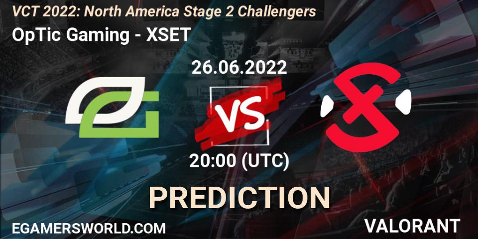 OpTic Gaming vs XSET: Betting TIp, Match Prediction. 26.06.22. VALORANT, VCT 2022: North America Stage 2 Challengers