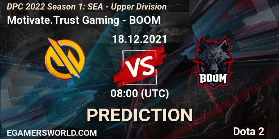 Motivate.Trust Gaming vs BOOM: Betting TIp, Match Prediction. 18.12.2021 at 08:02. Dota 2, DPC 2022 Season 1: SEA - Upper Division