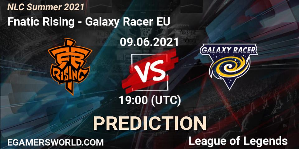Fnatic Rising vs Galaxy Racer EU: Betting TIp, Match Prediction. 09.06.2021 at 19:00. LoL, NLC Summer 2021