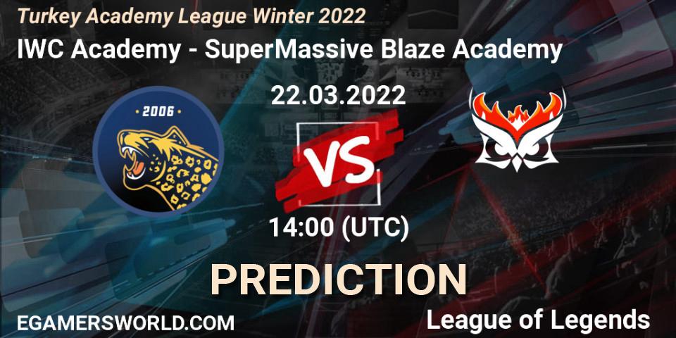 IWC Academy vs SuperMassive Blaze Academy: Betting TIp, Match Prediction. 22.03.22. LoL, Turkey Academy League Winter 2022