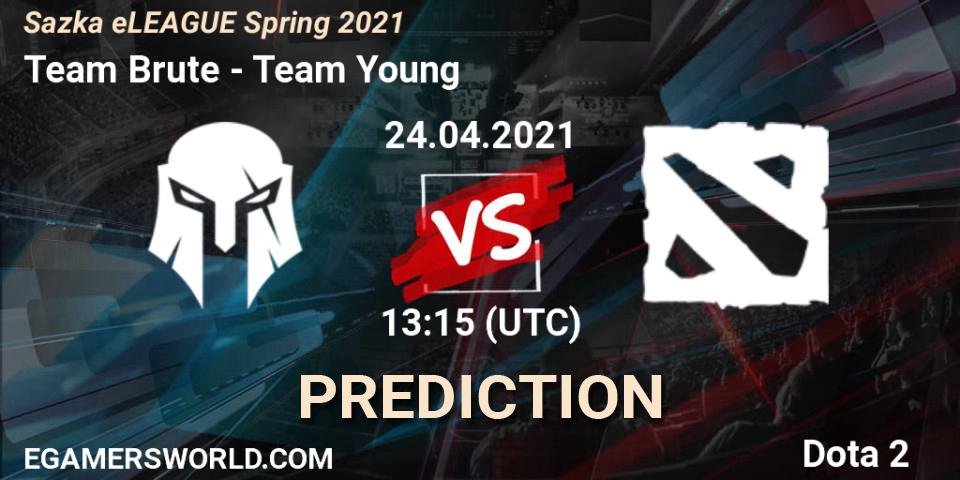 Team Brute vs Team Young: Betting TIp, Match Prediction. 24.04.2021 at 13:15. Dota 2, Sazka eLEAGUE Spring 2021