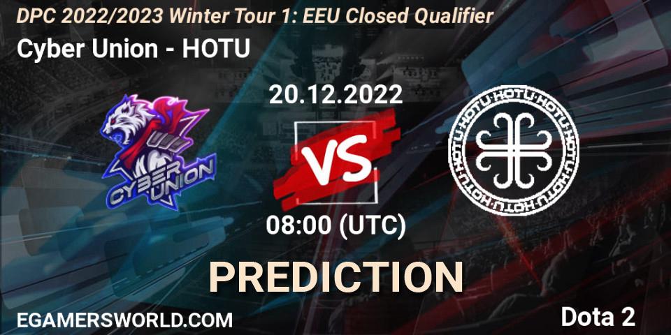 Cyber Union vs HOTU: Betting TIp, Match Prediction. 20.12.22. Dota 2, DPC 2022/2023 Winter Tour 1: EEU Closed Qualifier