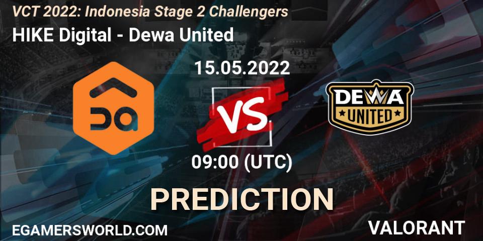 HIKE Digital vs Dewa United: Betting TIp, Match Prediction. 15.05.2022 at 09:00. VALORANT, VCT 2022: Indonesia Stage 2 Challengers