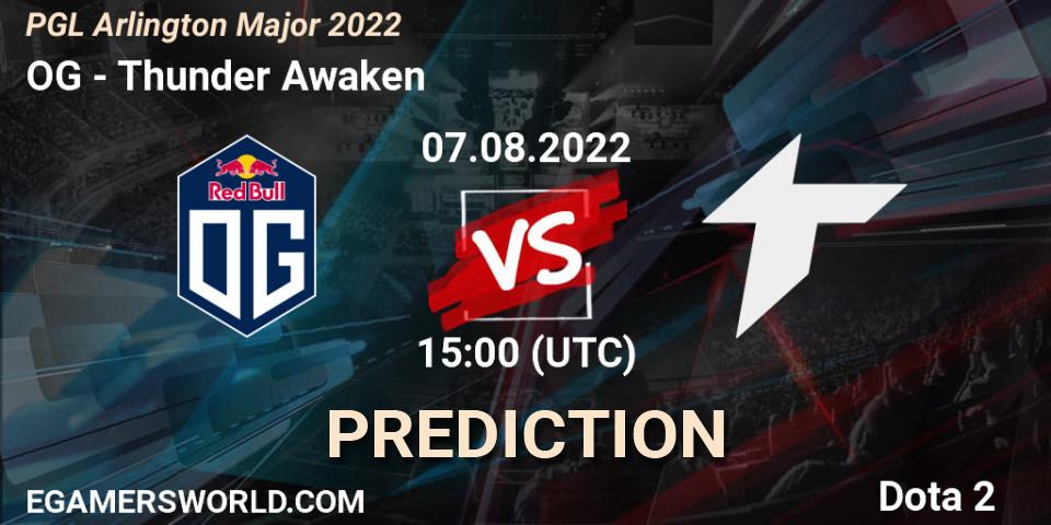 OG vs Thunder Awaken: Betting TIp, Match Prediction. 07.08.2022 at 14:59. Dota 2, PGL Arlington Major 2022 - Group Stage
