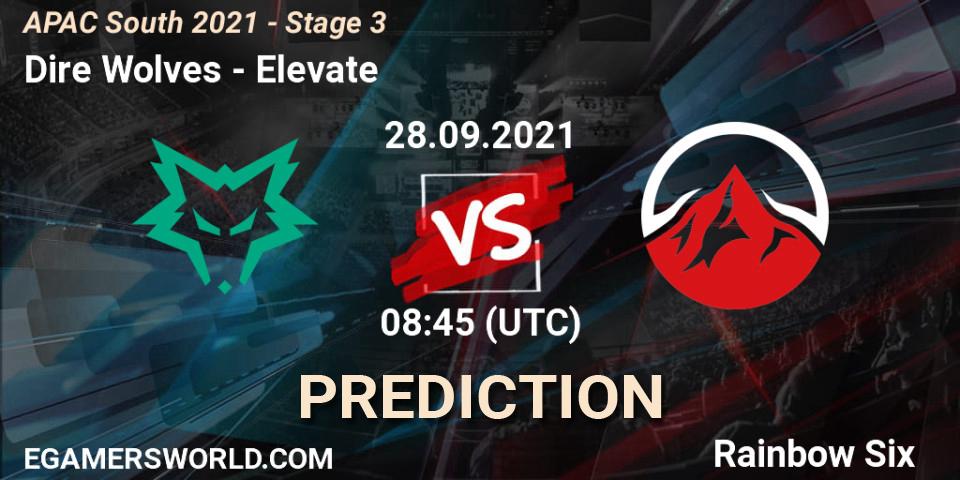 Dire Wolves vs Elevate: Betting TIp, Match Prediction. 28.09.2021 at 08:45. Rainbow Six, APAC South 2021 - Stage 3