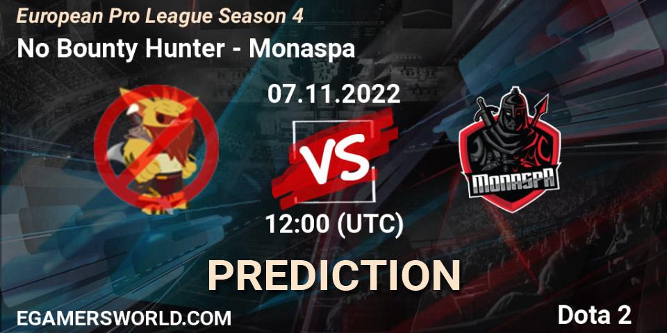 No Bounty Hunter vs Monaspa: Betting TIp, Match Prediction. 07.11.22. Dota 2, European Pro League Season 4