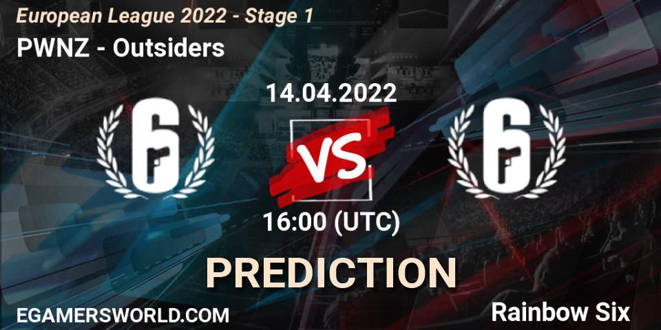 PWNZ vs Outsiders: Betting TIp, Match Prediction. 14.04.2022 at 16:00. Rainbow Six, European League 2022 - Stage 1