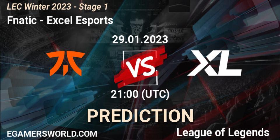 Fnatic vs Excel Esports: Betting TIp, Match Prediction. 29.01.23. LoL, LEC Winter 2023 - Stage 1