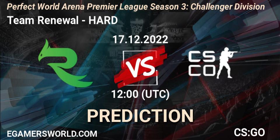 Team Renewal vs HARD: Betting TIp, Match Prediction. 17.12.22. CS2 (CS:GO), Perfect World Arena Premier League Season 3: Challenger Division