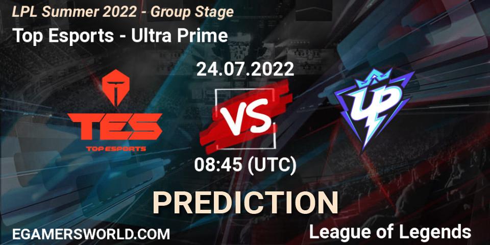 Top Esports vs Ultra Prime: Betting TIp, Match Prediction. 24.07.22. LoL, LPL Summer 2022 - Group Stage