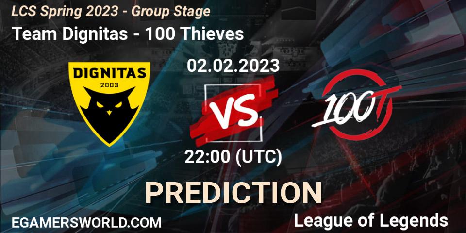 Team Dignitas vs 100 Thieves: Betting TIp, Match Prediction. 03.02.23. LoL, LCS Spring 2023 - Group Stage