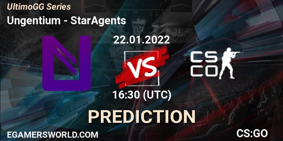 Ungentium vs StarAgents: Betting TIp, Match Prediction. 22.01.2022 at 16:30. Counter-Strike (CS2), UltimoGG Series