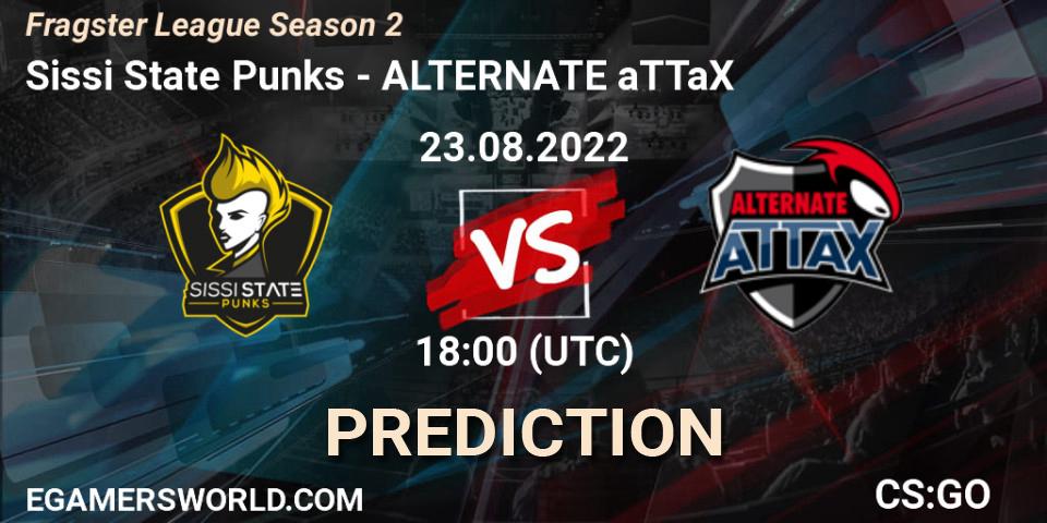 Sissi State Punks vs ALTERNATE aTTaX: Betting TIp, Match Prediction. 23.08.2022 at 18:00. Counter-Strike (CS2), Fragster League Season 2