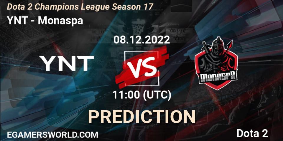 YNT vs Monaspa: Betting TIp, Match Prediction. 08.12.22. Dota 2, Dota 2 Champions League Season 17