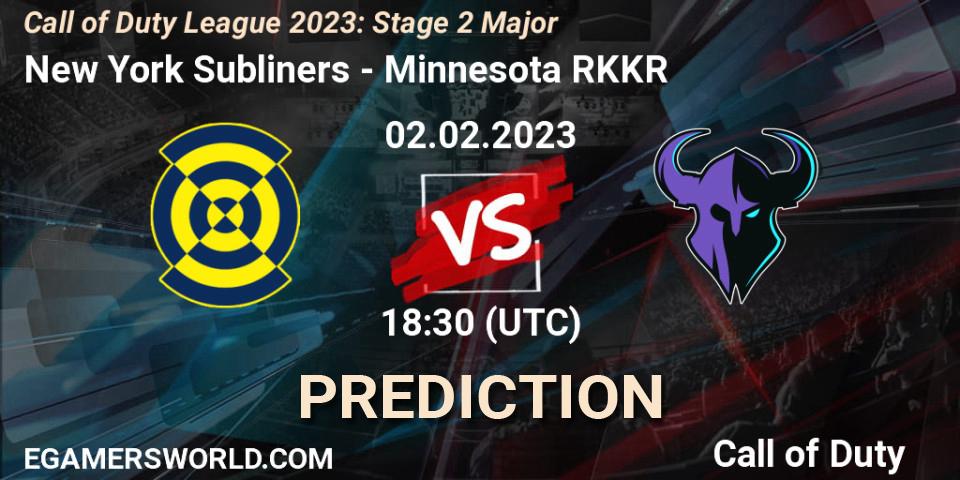 New York Subliners vs Minnesota RØKKR: Betting TIp, Match Prediction. 02.02.2023 at 18:30. Call of Duty, Call of Duty League 2023: Stage 2 Major