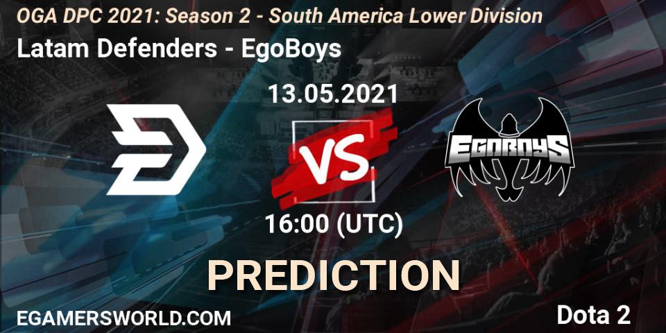 Latam Defenders vs EgoBoys: Betting TIp, Match Prediction. 13.05.2021 at 16:01. Dota 2, OGA DPC 2021: Season 2 - South America Lower Division 