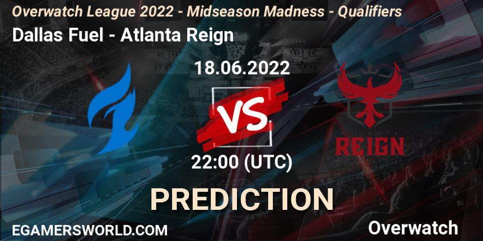 Dallas Fuel vs Atlanta Reign: Betting TIp, Match Prediction. 18.06.22. Overwatch, Overwatch League 2022 - Midseason Madness - Qualifiers