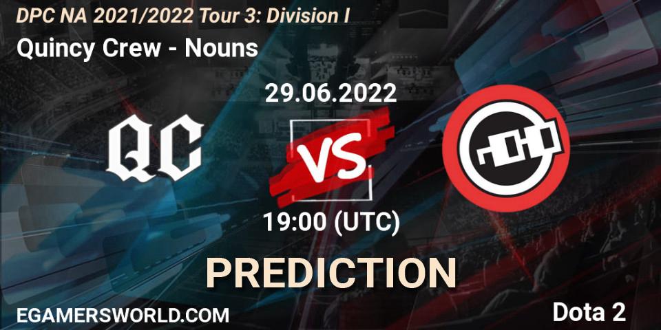 Quincy Crew vs Nouns: Betting TIp, Match Prediction. 29.06.22. Dota 2, DPC NA 2021/2022 Tour 3: Division I