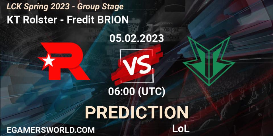KT Rolster vs Fredit BRION: Betting TIp, Match Prediction. 05.02.23. LoL, LCK Spring 2023 - Group Stage