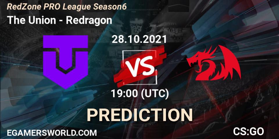 The Union vs Redragon: Betting TIp, Match Prediction. 28.10.2021 at 20:00. Counter-Strike (CS2), RedZone PRO League Season 6