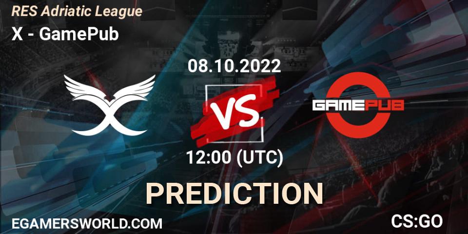 X vs GamePub: Betting TIp, Match Prediction. 08.10.22. CS2 (CS:GO), RES Adriatic League
