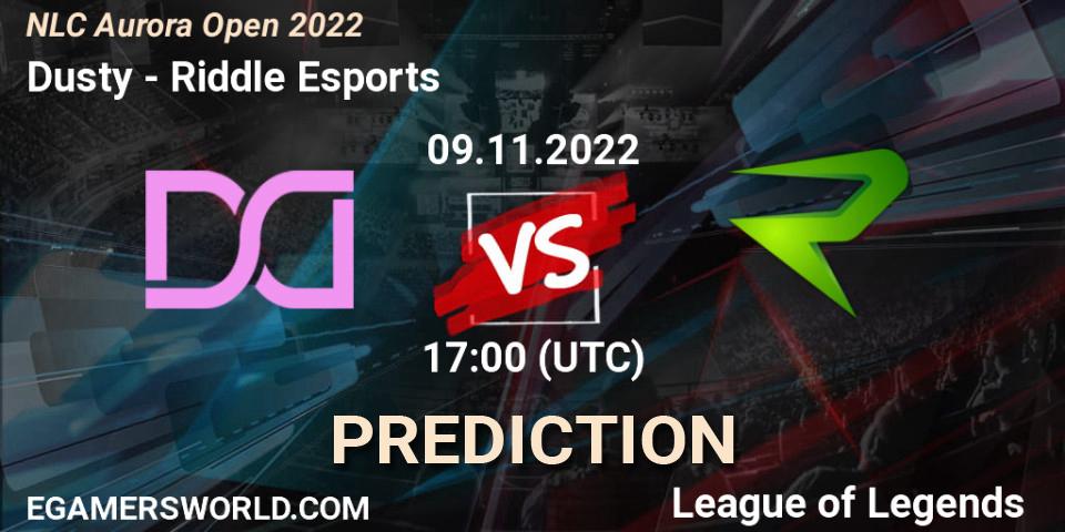Dusty vs Riddle Esports: Betting TIp, Match Prediction. 09.11.2022 at 17:00. LoL, NLC Aurora Open 2022
