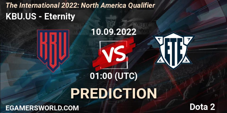KBU.US vs Eternity: Betting TIp, Match Prediction. 09.09.2022 at 22:12. Dota 2, The International 2022: North America Qualifier