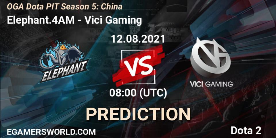 Elephant.4AM vs Vici Gaming: Betting TIp, Match Prediction. 12.08.2021 at 08:03. Dota 2, OGA Dota PIT Season 5: China