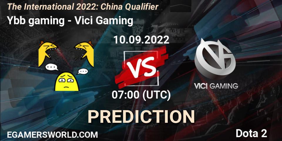 Ybb gaming vs Vici Gaming: Betting TIp, Match Prediction. 10.09.22. Dota 2, The International 2022: China Qualifier