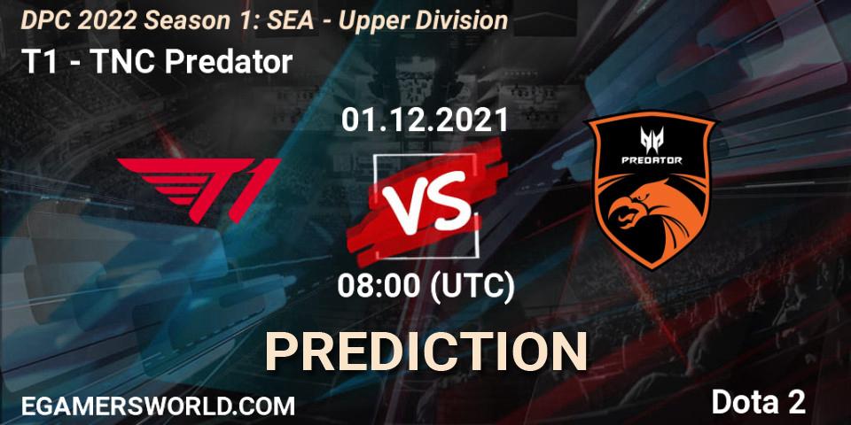 T1 vs TNC Predator: Betting TIp, Match Prediction. 01.12.2021 at 08:05. Dota 2, DPC 2022 Season 1: SEA - Upper Division