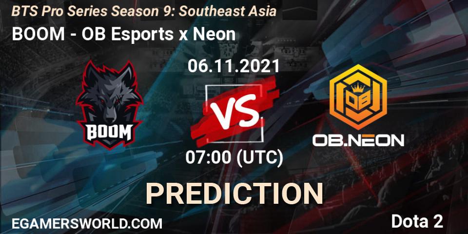 BOOM vs OB Esports x Neon: Betting TIp, Match Prediction. 30.10.21. Dota 2, BTS Pro Series Season 9: Southeast Asia