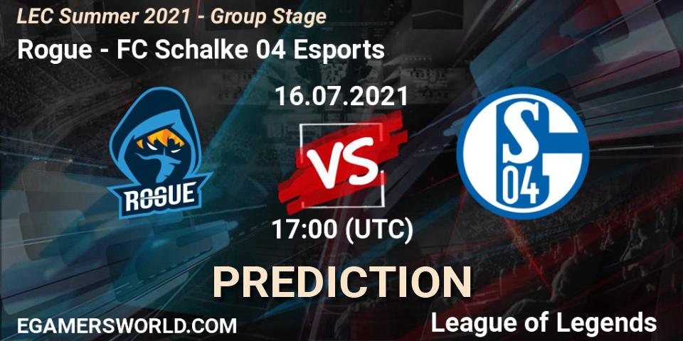Rogue vs FC Schalke 04 Esports: Betting TIp, Match Prediction. 16.07.21. LoL, LEC Summer 2021 - Group Stage