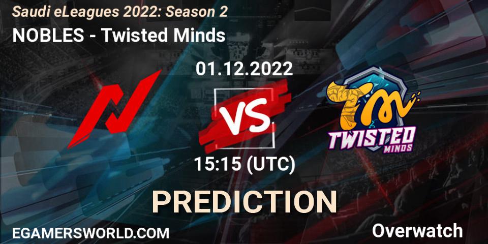 NOBLES vs Twisted Minds: Betting TIp, Match Prediction. 01.12.22. Overwatch, Saudi eLeagues 2022: Season 2