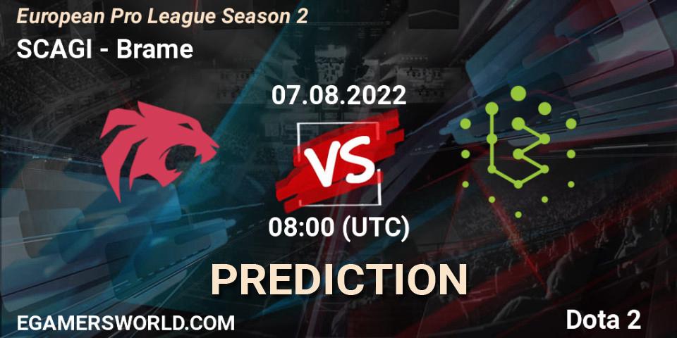 SCAGI vs Brame: Betting TIp, Match Prediction. 07.08.2022 at 08:11. Dota 2, European Pro League Season 2