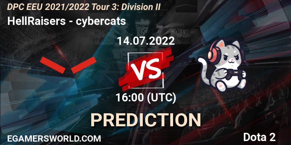 HellRaisers vs cybercats: Betting TIp, Match Prediction. 14.07.2022 at 17:10. Dota 2, DPC EEU 2021/2022 Tour 3: Division II