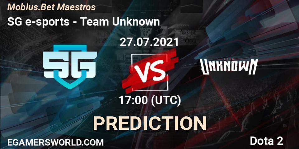 SG e-sports vs Team Unknown: Betting TIp, Match Prediction. 27.07.21. Dota 2, Mobius.Bet Maestros