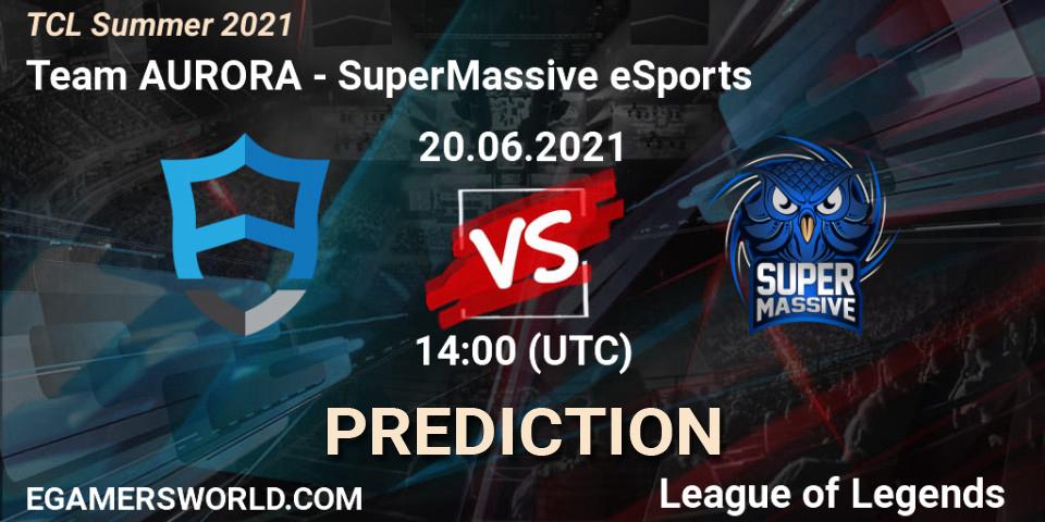 Team AURORA vs SuperMassive eSports: Betting TIp, Match Prediction. 20.06.2021 at 14:00. LoL, TCL Summer 2021