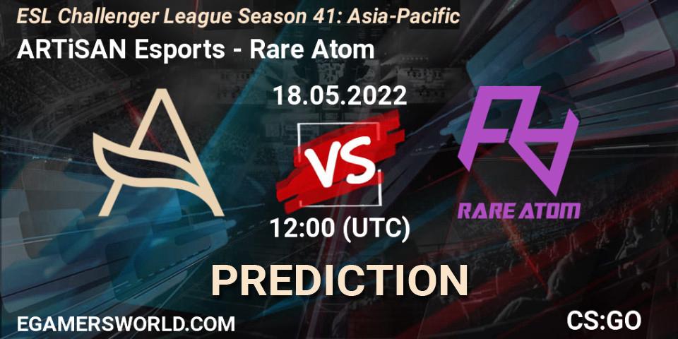 ARTiSAN Esports vs Rare Atom: Betting TIp, Match Prediction. 18.05.2022 at 12:00. Counter-Strike (CS2), ESL Challenger League Season 41: Asia-Pacific