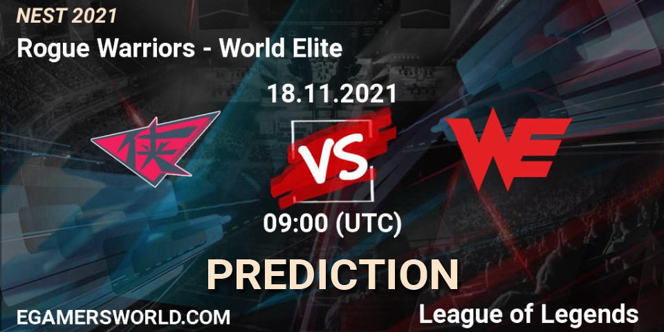 Rogue Warriors vs World Elite: Betting TIp, Match Prediction. 18.11.21. LoL, NEST 2021