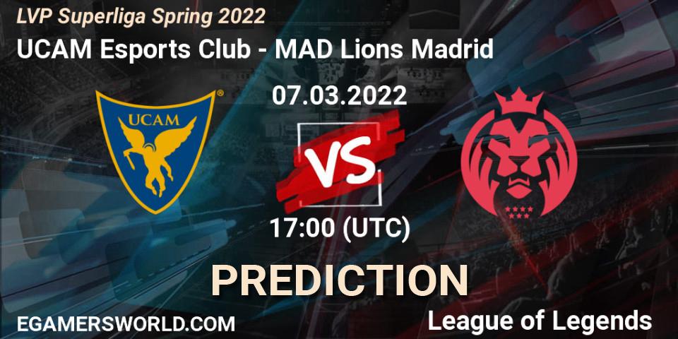UCAM Esports Club vs MAD Lions Madrid: Betting TIp, Match Prediction. 07.03.2022 at 17:00. LoL, LVP Superliga Spring 2022